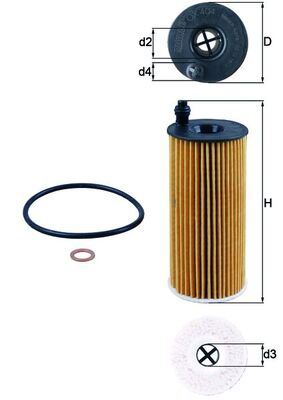 MAHLE YAG FILTRESI BMW F10 F20 F30 F32 F34 F36 F01 F07 E90 F22 E84 F25 F15 F16 F26 MINI R55 R60 TOYOTA VERSO 13 18 AURIS 15 RAV4 15 AVENSIS 15 11428507683-0412WA010 OEM: 11428507683-0412WA010 - MAHLE OX404D kodlu oto yedek parça görseli