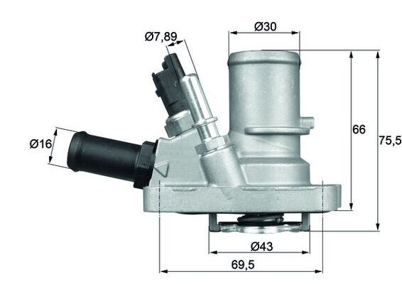 MAHLE TERMOSTAT KOMPLE G1006.88 ALBEA-DOBLO-LINEA-PUNTO-IDEA-BRAVO-500- 1.4 BNZ Lİ MÜŞR LÜ 88C OEM: 55202176-55250824-55193669 - MAHLE TI144.88 kodlu oto yedek parça görseli