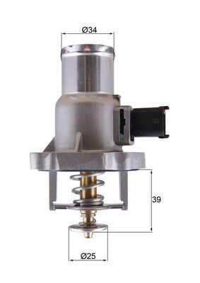 MAHLE TERMOSTAT ASTRA G 1.6 16V 00-05 -ASTRA H 1.6 06>MERIVA-VECTRA C-ZAFIRA 105C Z16 XEP/Z16XER/A16XER OEM: 55577072-1338178-6338018-71744389 - MAHLE TM55105 kodlu oto yedek parça görseli