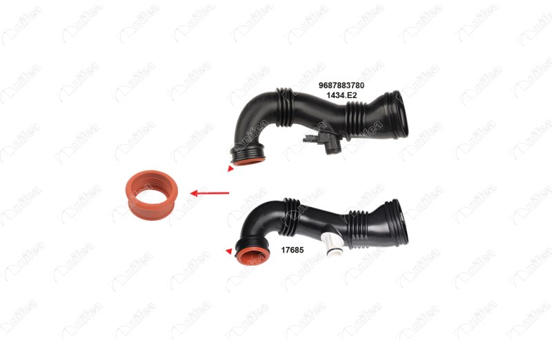NIFEA TURBO HORTUM CONTASI PARTNER TEPEE-P107-P206-P207-P307-P308-P1007-EXPERT III-C2-C4-BERLINGO 1.6HDI OEM: 1434.C8 - NIFEA 17680 kodlu oto yedek parça görseli