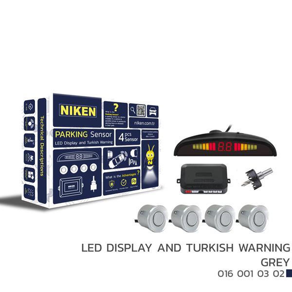 NIKEN PARK SENSÖRÜ LED EKRAN VE TURKCE UYARI GRİ 22MM  - NIKEN 0160010302 kodlu oto yedek parça görseli