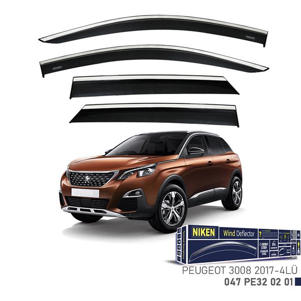 NIKEN KROMLU CAM RÜZGARLIĞI PEUGEOT 3008 2017- 4LÜ  - NIKEN 047PE320201 kodlu oto yedek parça görseli