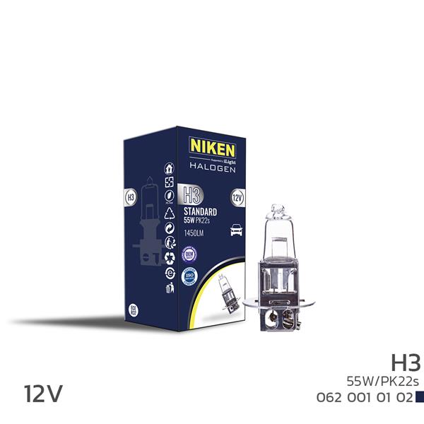 NIKEN NIKEN H3 55W HALOJEN AMPUL PK22s 12V  - NIKEN 0620010102 kodlu oto yedek parça görseli