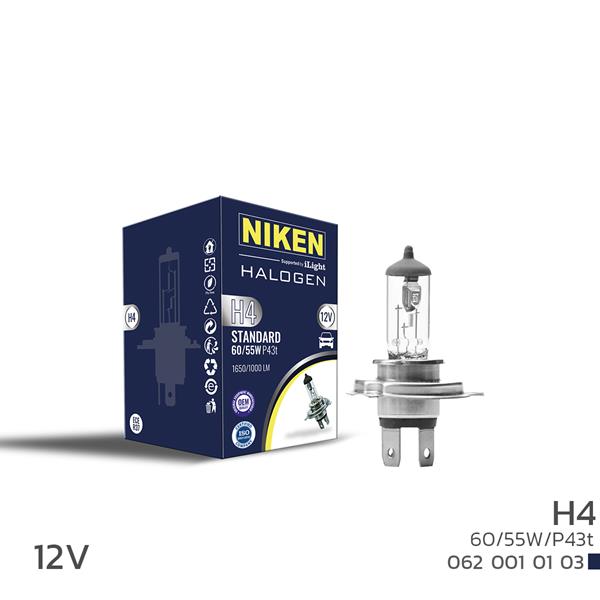 NIKEN NIKEN H4 60W/55W HALOJEN AMPUL P43t 12V  - NIKEN 0620010103 kodlu oto yedek parça görseli