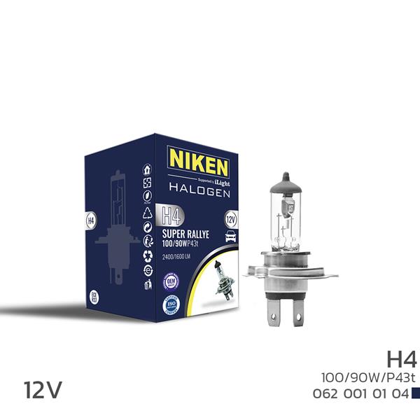 NIKEN NIKEN H4 100W/90W HALOJEN AMPUL P43t 12V  - NIKEN 0620010104 kodlu oto yedek parça görseli