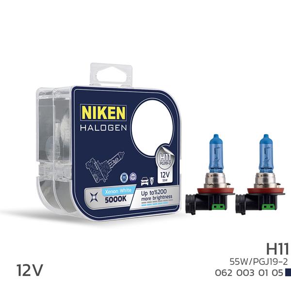 NIKEN NIKEN 12V H11 55W BEYAZ IŞIK AMPUL PG319-2 5000K OEM: UNIVERSAL - NIKEN 0620030105 kodlu oto yedek parça görseli