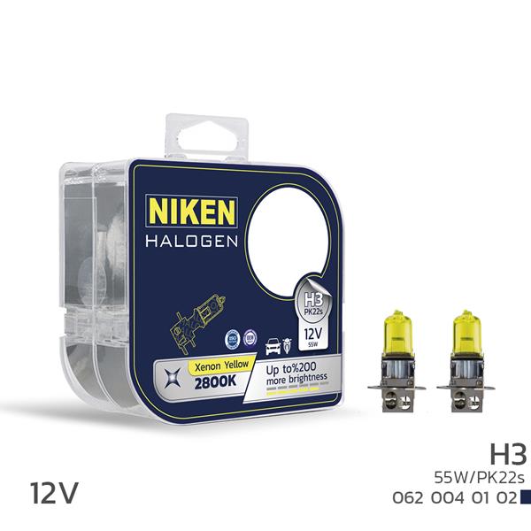 NIKEN NIKEN 12V H3 55W SARI IŞIK AMPUL PK22s 2800K OEM: UNIVERSAL - NIKEN 0620040102 kodlu oto yedek parça görseli
