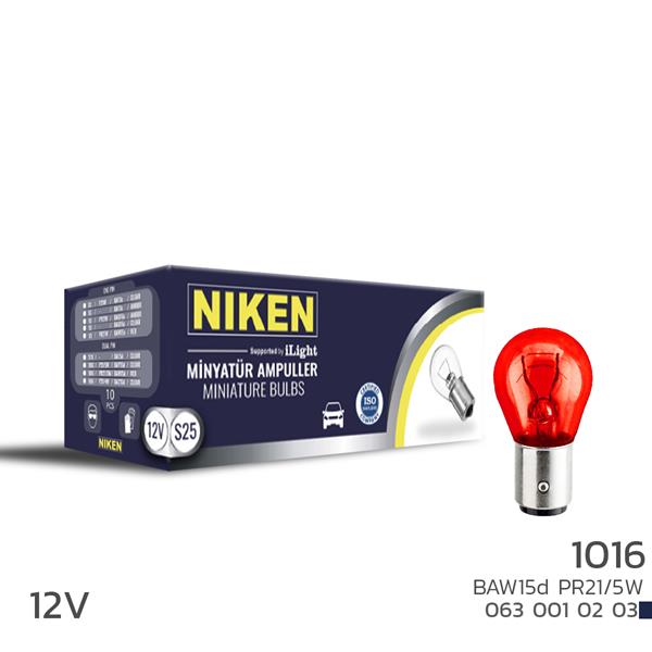 NIKEN NIKEN 1016 AMPUL ŞAŞI TERS YK TIR.BAW15 KIRMIZI 10LU  - NIKEN 0630010203 kodlu oto yedek parça görseli