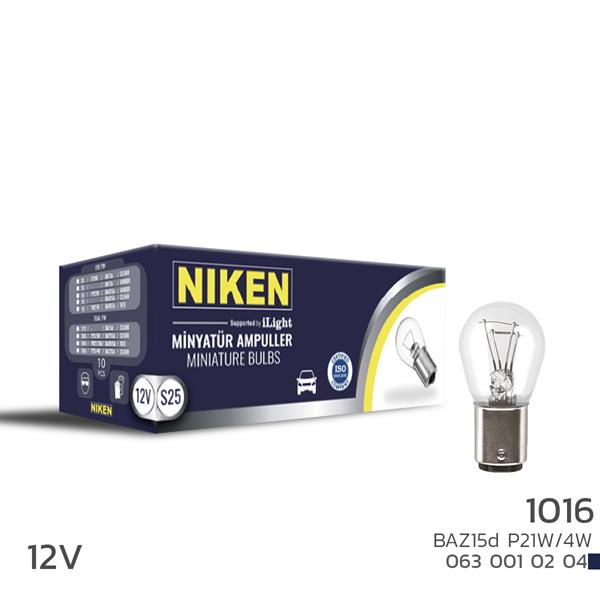 NIKEN NIKEN 1016 AMPUL ŞAŞI YAKIN TIR.BAZ15d P21W/4W 10LU  - NIKEN 0630010204 kodlu oto yedek parça görseli