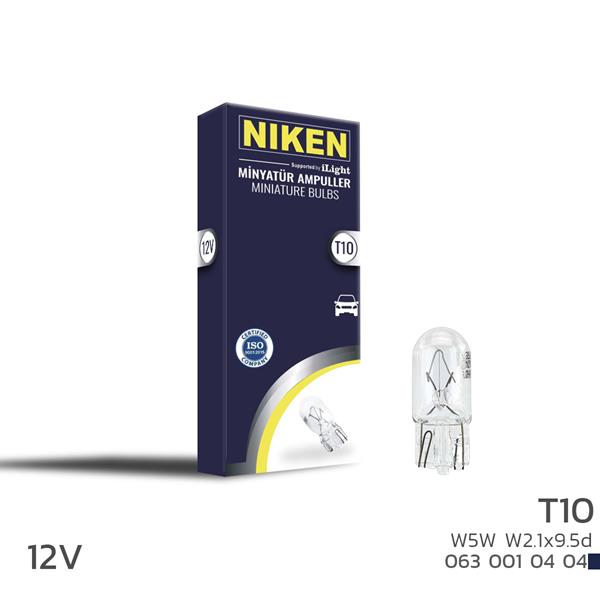 NIKEN NIKEN T10 PARK AMPULU W5W W2.1x9.5d 12V 10LU  - NIKEN 0630010404 kodlu oto yedek parça görseli