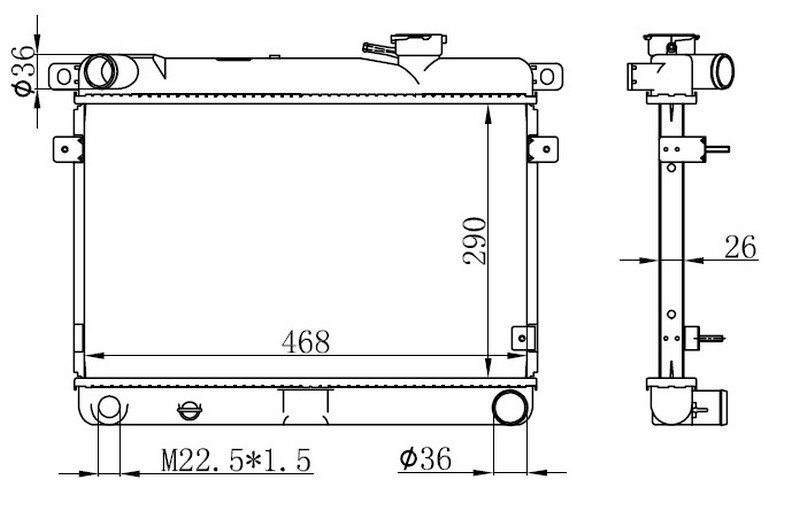 ORIS RADYATOR M131 EM-YM BRAZİNG MT 290X458X26 850080770-5953475-85005296 OEM: 850080770-5953475-85005296 - ORIS BFI034026 kodlu oto yedek parça görseli