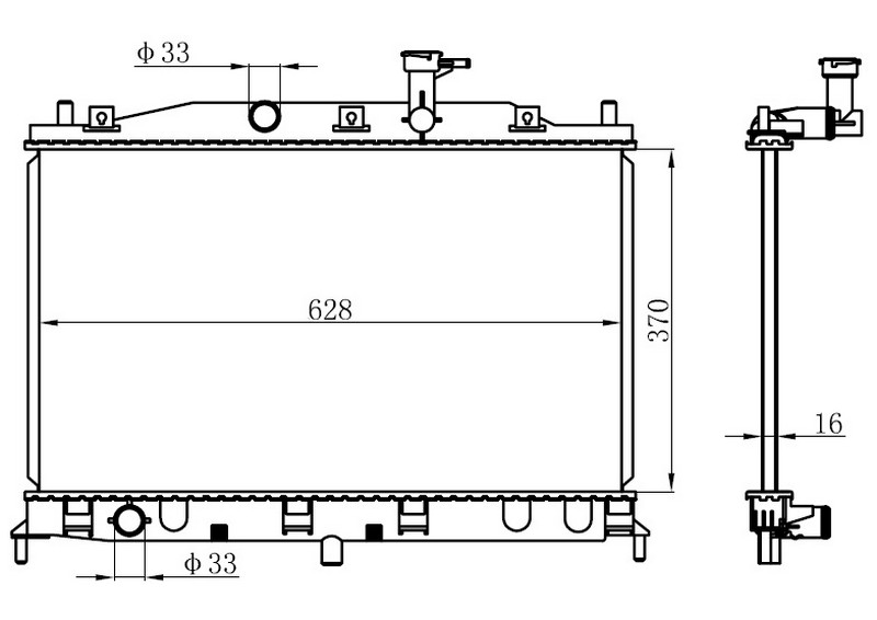 ORIS RADYATÖR BRAZİNG ACCENT ERA 1..4/1.6I 05 AC KLİMASIZ MEK 370x628x18 253101E100-253101E150 OEM: 253101E100-253101E150 - ORIS BHY036016 kodlu oto yedek parça görseli