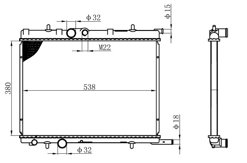 ORIS RADYATÖR 307 00 C4 04 1.4-1.6 16V-PARTNER-BERLINGO 97 2.0HDI 00 AC -- MEKx380X538X16 1 SIRA CU PL 9835996080-1331.LS-1330.N7-1330.F4 OEM: 9835996080-1331.LS-1330.N7-1330.F4 - ORIS BPE020016 kodlu oto yedek parça görseli