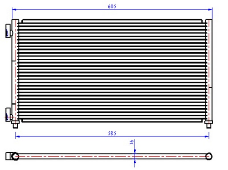 ORIS KLİMA RADYATÖRÜ KONDENSER FIAT DOBLO 01 IDEA 04 PUNTO 03 LANCIA YPSILON 06 11 1.2 1.3JTD 1.4 1.9JTD OEM: 46820833-51732993-51802116-51804991 - ORIS CFI270016 kodlu oto yedek parça görseli