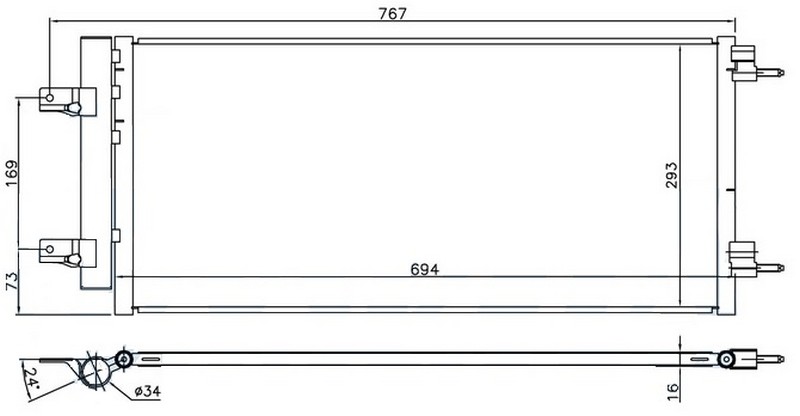 ORIS KLİMA RADYATÖRÜ KONDANSATÖRÜ OPEL ASTRA K 15 22 OEM: 39131676-39011385-13475956 - ORIS COP981016 kodlu oto yedek parça görseli
