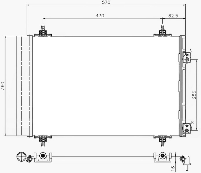 ORIS KLİMA KONDENSERİ BERLINGO-PARTNER-307-308-508-5008-3008-C4-DS4-DS5 1.4-1.6-2.0 HDI-VTI OEM: 6455.CX-6455.GH-6455.GL-6455.HK - ORIS CPE051016 kodlu oto yedek parça görseli