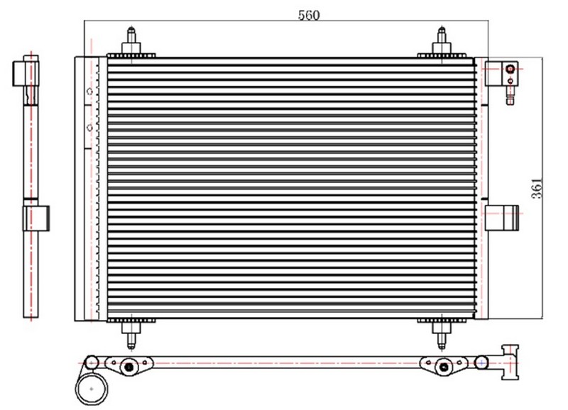 ORIS KLİMA RADYATÖRÜ KONDANSÖR P407 04 11 P508 10 18 C5 04 17 1.6-1.8-2.0 VTI-HDI OEM: 6455.HV-6455.GY-6455.JB-9683011280 - ORIS CPE080016 kodlu oto yedek parça görseli