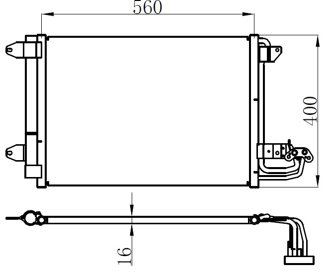 ORIS KLİMA KONDENSERİ A3-LEON-TOLEDO-OCTAVIA-CADDY III-GOLF V-VI-JETTA IV-TOURAN OEM: 1K0820411E-1K0820411H-1K0820411Q - ORIS CVW411016 kodlu oto yedek parça görseli