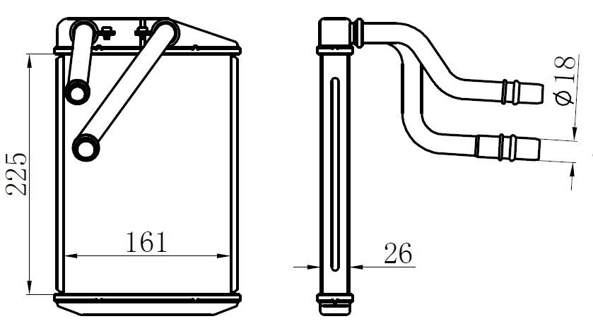 ORIS KALORİFER RADYATÖRÜ PEUGEOT BOXER III CITROEN JUMPER FIAT DUCATO III 06> 230X163X26 OEM: 6448.R0-77364073 - ORIS KFI004026 kodlu oto yedek parça görseli