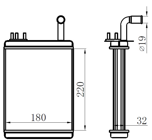ORIS KALORİFER RADYATÖRÜ BRAZİNG PALIO 233x195x32 OEM: 7078698 - ORIS KFI010032 kodlu oto yedek parça görseli