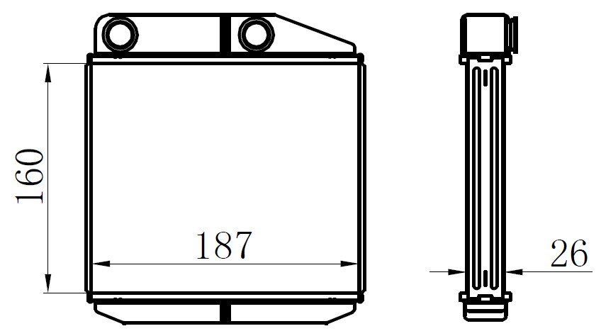 ORIS KALORİFER RADYATÖRÜ BRAZİNG CORSA D 06> CORSA E 14> ADAM 14> MITO-DOBLO III-LINEA-FIORINO-PRATICO- GRANDE PUNTO 1.2-1.3-1.4 BORULU TİP OEM: 39033120-77363898-77365032-77364557 - ORIS KFI011026 kodlu oto yedek parça görseli