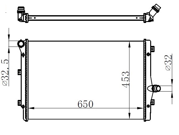 ORIS RADYATÖR MECHANİCAL JETTA 1.6 TDI 2010 -A3 03 MEK 650x448x26 650X448X34 1K0121251N OEM: 1K0121251N - ORIS MAU043034 kodlu oto yedek parça görseli