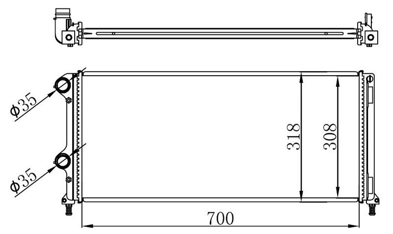 ORIS RADYATÖR DOBLO 1.9 JTD-1.3MTJ MEK AC KLİMASIZ 700x305x38 -46807378 55174187-51779233-51861635 OEM: 55174187-51779233-51861635 - ORIS MFI851034 kodlu oto yedek parça görseli