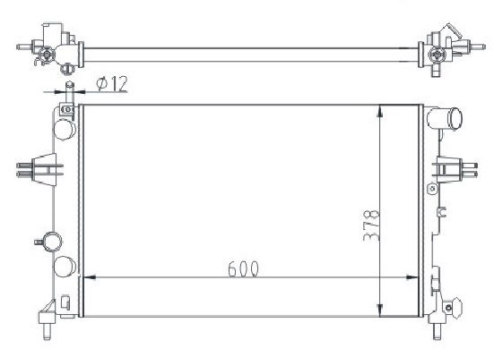 ORIS RADYATÖR ASTRA G-ZAFIRA 1.4 16V-1.6 16V-1.8 16V-2.0 16V-2.2 16V AC KLİMASIZ MEKANİK 600x377x34 1300189 OEM: 1300189 - ORIS MOP915034 kodlu oto yedek parça görseli