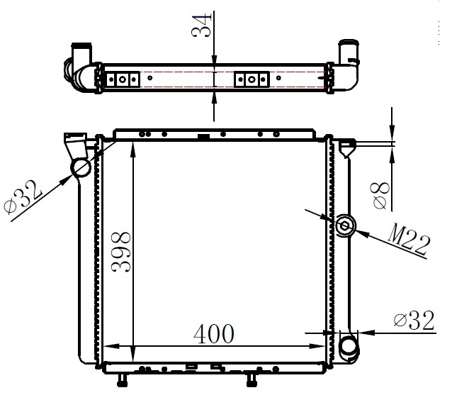 ORIS RADYATÖR EXP-R9-R11 360x370x18 ALÜMİNYUM 7700765602-7700759196-7701406496 OEM: 7700765602-7700759196-7701406496 - ORIS MRN002034 kodlu oto yedek parça görseli