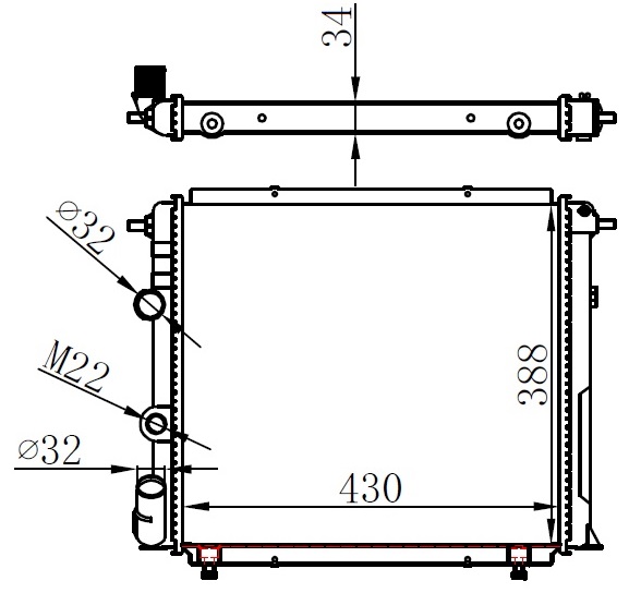 ORIS RADYATÖR R19 ALIZE 1.6 ENJ. 88 MEK. 430x388x34 MT 7702253648-7702247653 OEM: 7702253648-7702247653 - ORIS MRN058034 kodlu oto yedek parça görseli