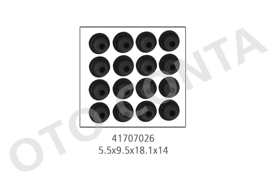 OTOCONTA SUBAP LASTİĞİ 16adet PARTNER-BERLINGO-FOCUS-FIESTA-P206-P207-P307-C2-C3-C4 1.6HDİ 5.5x9.5x18.1x14 0956.51 OEM: 0956.51 - OTOCONTA 41707026 kodlu oto yedek parça görseli