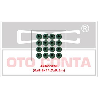 OTOCONTA SUBAP LASTİĞİ VİTON 16 AD 6x8.8x12.2x9.7mm CLIO II-III 1.2 16V-1.5DCI-KNG 1.5 DCI-P106-P206-P307 8200496321-7700109840-0956.38 OEM: 8200496321-7700109840-0956.38 - OTOCONTA 42427426 kodlu oto yedek parça görseli