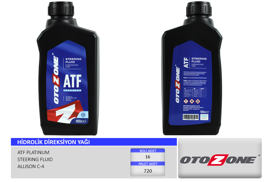 OTOZONE HİDROLİK DİREKSİYON YAĞI ATF 900 ml. PREMIUM OEM: AFT-93165290 - OTOZONE CYAG0705 kodlu oto yedek parça görseli