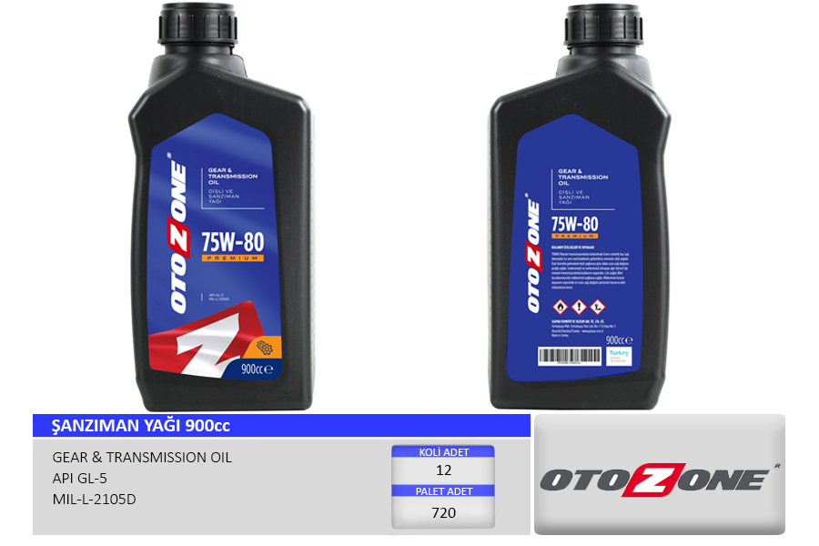 OTOZONE ŞANZIMAN YAĞI 75W-80 900CC OEM: 75W80 - OTOZONE CYAG0740 kodlu oto yedek parça görseli