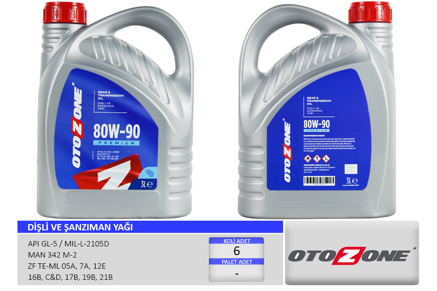 OTOZONE ŞANZIMAN YAĞI 80W90 3 LT API GL-5 OEM: 80W90 - OTOZONE CYAG0744 kodlu oto yedek parça görseli