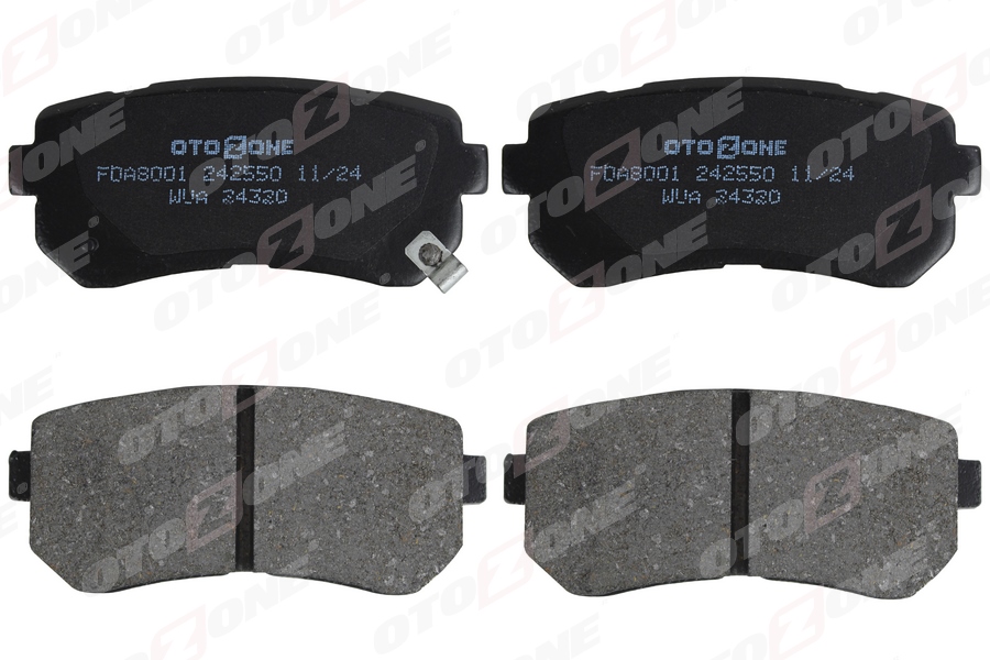 OTOZONE ARKA FREN BALATA HYUNDAI ACCENT ERA 1.4L G4EE 06-10 / İ30 1.4L 1.6L 08- / İX35 1.6L G4FD GDİ 11- / KIA CEED 1.4L 1.6L 07- / SPORTAGE 1.6L G4FD GDİ 09- / RIO 1.4L 1.6L 05- Sürtünme yüzeyi düz OEM: 583020ZA00-583021GA00-583021HA00 - OTOZONE FDA8001 kodlu oto yedek parça görseli