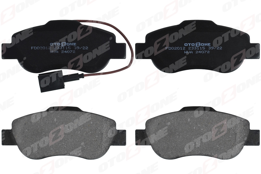 OTOZONE ÖN BALATA DOBLO 1.3-1.6-1.9 JTD 02 FIORINO 1.3-1.4 MTJ 08 FIAT 500 1.4 07 7364636-77364637-9S512K021A OEM: 7364636-77364637-9S512K021A - OTOZONE FDO2012 kodlu oto yedek parça görseli