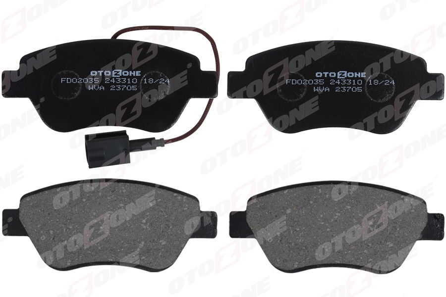 OTOZONE ÖN BALATA DOBLO-ALBEA-LINEA-STILO-FIORINO 1.3MJTD-BIPPER-NEMO 1.4 HDI fişli OEM: 77364393-77363942-77364158-77363974 - OTOZONE FDO2035 kodlu oto yedek parça görseli