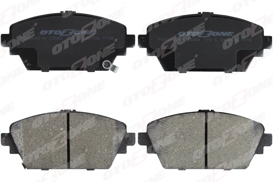 OTOZONE ÖN FREN BALATA NISSAN PRIMERA 1.6L 2.0L QG16 QR20 P12 03- aşınma ikaz kontağı mevcut - şimli OEM: 410604U126-410604U125-41060AV125 - OTOZONE FDO9042-R kodlu oto yedek parça görseli