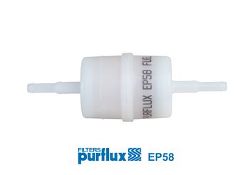PURFLUX ŞEFFAF BENZİN ARA FİLTRE KÜÇÜK TİP ÜNİVERSAL 7700544588-82425649-251201511D OEM: 7700544588-82425649-251201511D - PURFLUX EP58 kodlu oto yedek parça görseli