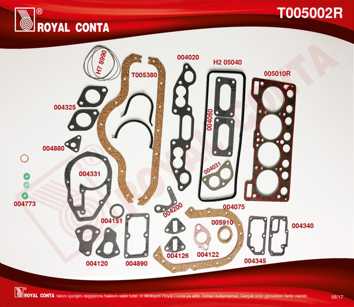 ROYAL MOTOR TAKIM CONTA SÜPER KEÇESİZ R12 1400 - ROYAL T005002R kodlu oto yedek parça görseli