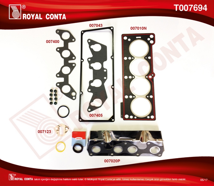ROYAL MOTOR ÜST TAKIM CONTA SKT R9 BROADWAY RNI-R19-CLIOE6J-E7J 1.4  - ROYAL T007694 kodlu oto yedek parça görseli