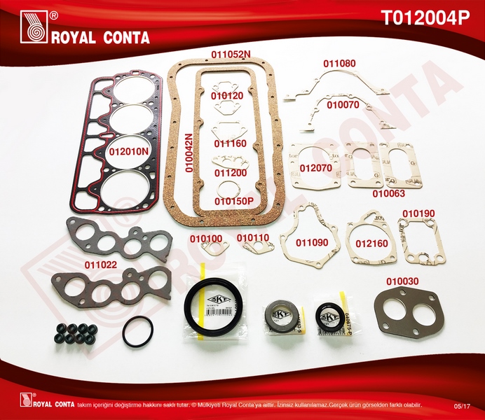 ROYAL MOTOR TAKIM CONTASI FULL SKT KEÇE REİNZ SUBAP LAS M131 DKŞ 1600 88 OEM: 5880444 - ROYAL T012004P kodlu oto yedek parça görseli