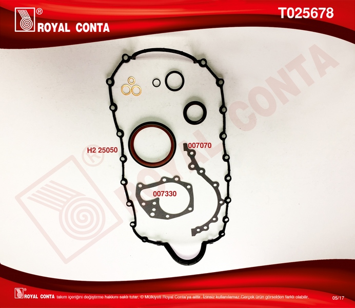 ROYAL ALT TAKIM CONTA KEÇELİ R19 1.6 ie-CLIO-MGN K7J-K7M  - ROYAL T025678 kodlu oto yedek parça görseli
