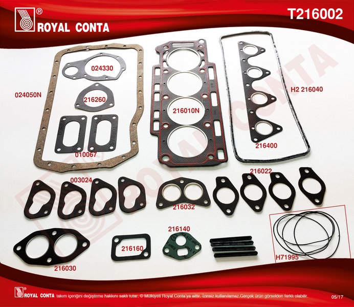 ROYAL MOTOR TAKIM CONTA R21 CONCORDE-MNGR 2.00 J7R OEM: 7701467609 - ROYAL T216002 kodlu oto yedek parça görseli