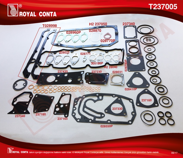 ROYAL MOTOR TAKIM CONTA SKC SİZ DUCATO 2.5 D 94-02  - ROYAL T237005 kodlu oto yedek parça görseli