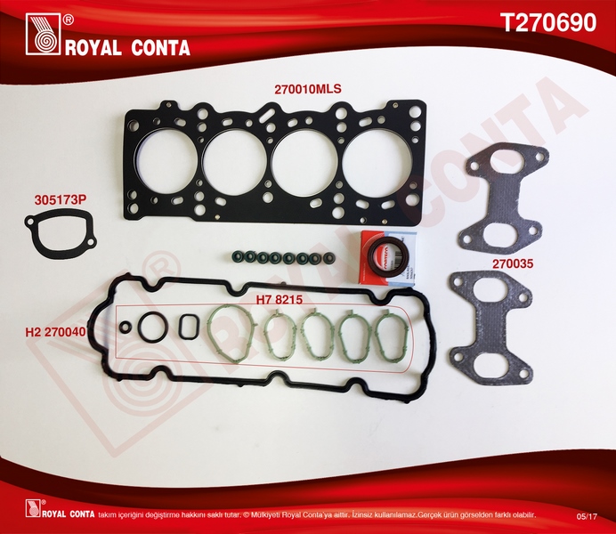 ROYAL ÜST TAKIM CONTA PALIO 1.2 8V YM 60-65HP 188A4.000 71736315 OEM: 71736315 - ROYAL T270690 kodlu oto yedek parça görseli