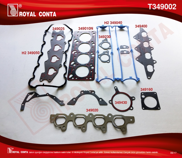 ROYAL MOTOR TAKIM CONTA ESCORT CLX 1.6 16V 95>01 OEM: 938X6014AA-5028414 - ROYAL T349002 kodlu oto yedek parça görseli