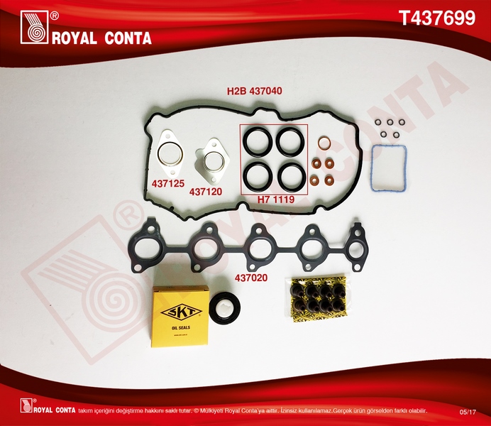 ROYAL MOTOR UST TAKIM CONTA SKT KEÇELİ S.LASTİKLİ SKCSİZ FIESTA 02 08 FUSION 02 08 1.4 TDCI 206-307 C2-C3I-C3II-C3III-XSARAII-NEMO-206-207-307-BIPPER DV4 1.4HDI MAZDA 2 1.4 CD 03 07 2S6Q6008-0197.AV OEM: 2S6Q6008-0197.AV - ROYAL T437699 kodlu oto yedek parça görseli