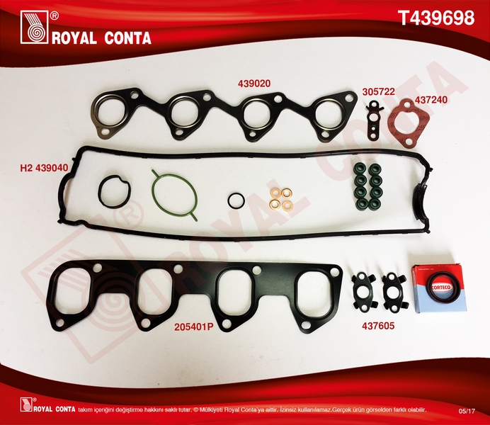 ROYAL MOTOR UST TAKIM CONTA REINZ KEÇELİ S.LASTİKLİ CONNECT 1.8 TDCI 02 14 FOCUS I 98 04 1.8 TD 2M5Q6008AAT-T146629 OEM: 2M5Q6008AAT-T146629 - ROYAL T439698 kodlu oto yedek parça görseli